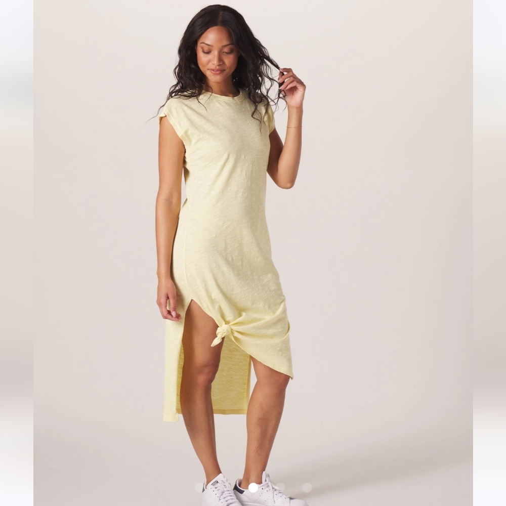 Vintage Slub Tee Dress - Lemon
